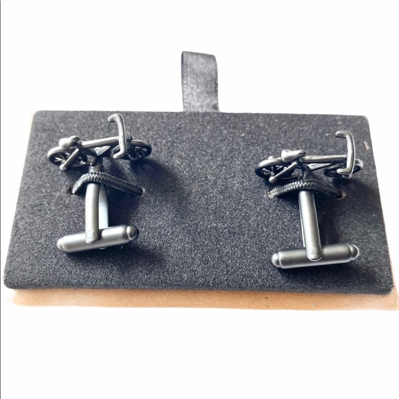 NWT Matte Black Bicycle Cufflinks - Picture 3 of 6